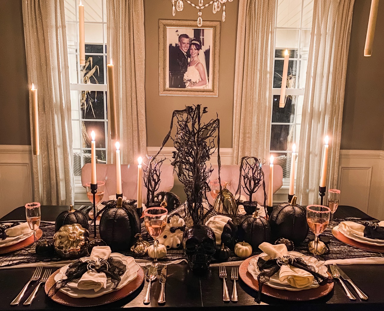 Glam Halloween Tablescape & Murder Mystery Dinner (