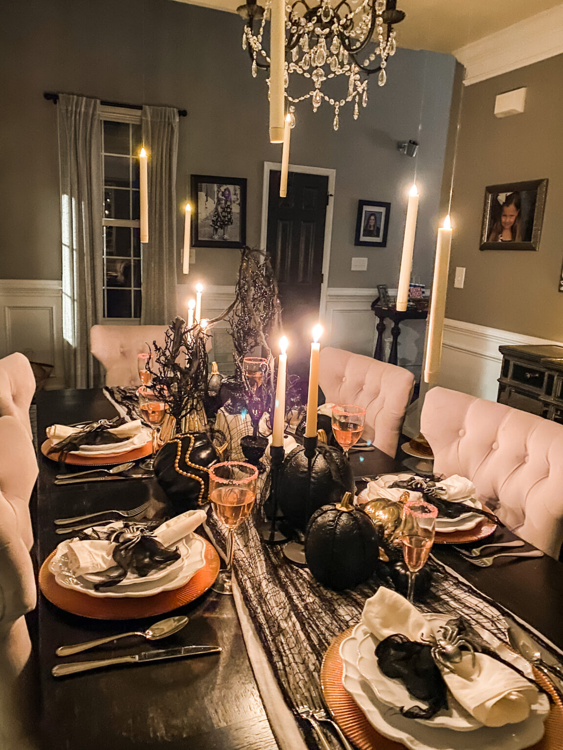 Glam Halloween Tablescape & Murder Mystery Dinner (